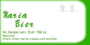 maria bier business card